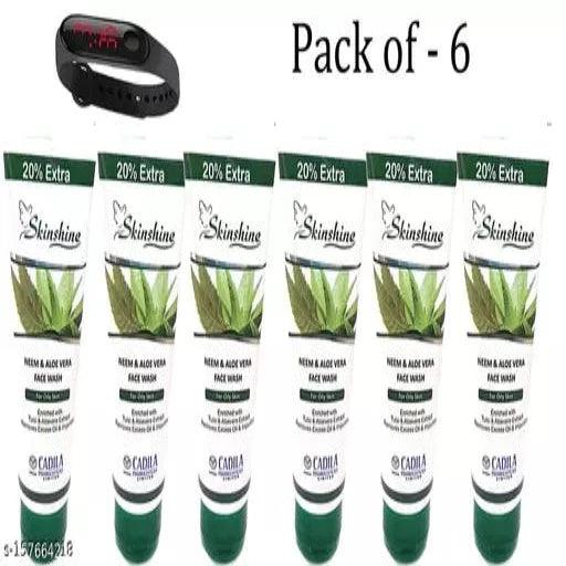 Skinshine Neem Facewash & 1 LED Watch Free Pack of - 6 - Springkart 