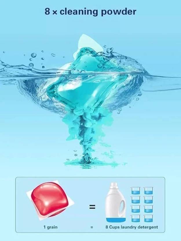 hirva creation Laundry Liquid Portable Gel Stains Capsules Lemon Detergent Pod (100 Pods)