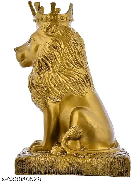 NamoCollection   Majestic Lion Statue with Crown | Royal Sculpture Showpiece for Home Decor, Living Room Accent Figurine