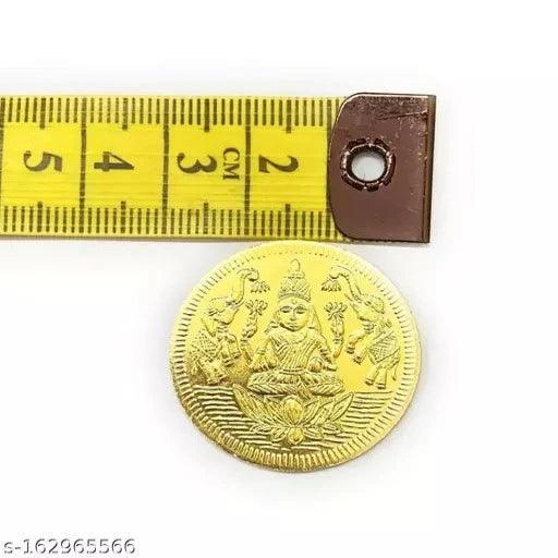 lakshmi kuber brass 3 cm coins yantra for puja and havans pack of 11.