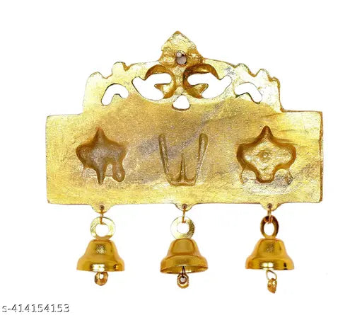 Pack of 2 Tirupati Door Hanging Shankh Chakra Namah Latkan Gold Plating Antique Decorative