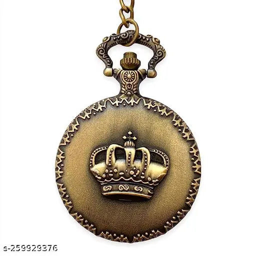 Vintage Pocket Watch 3D Queen Crown Design keychain for car and bike