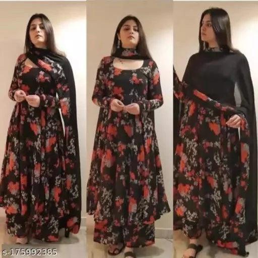 " Dhruvansh Creation" New Letest Pretty Floral Designer Woman Gowns - Springkart 