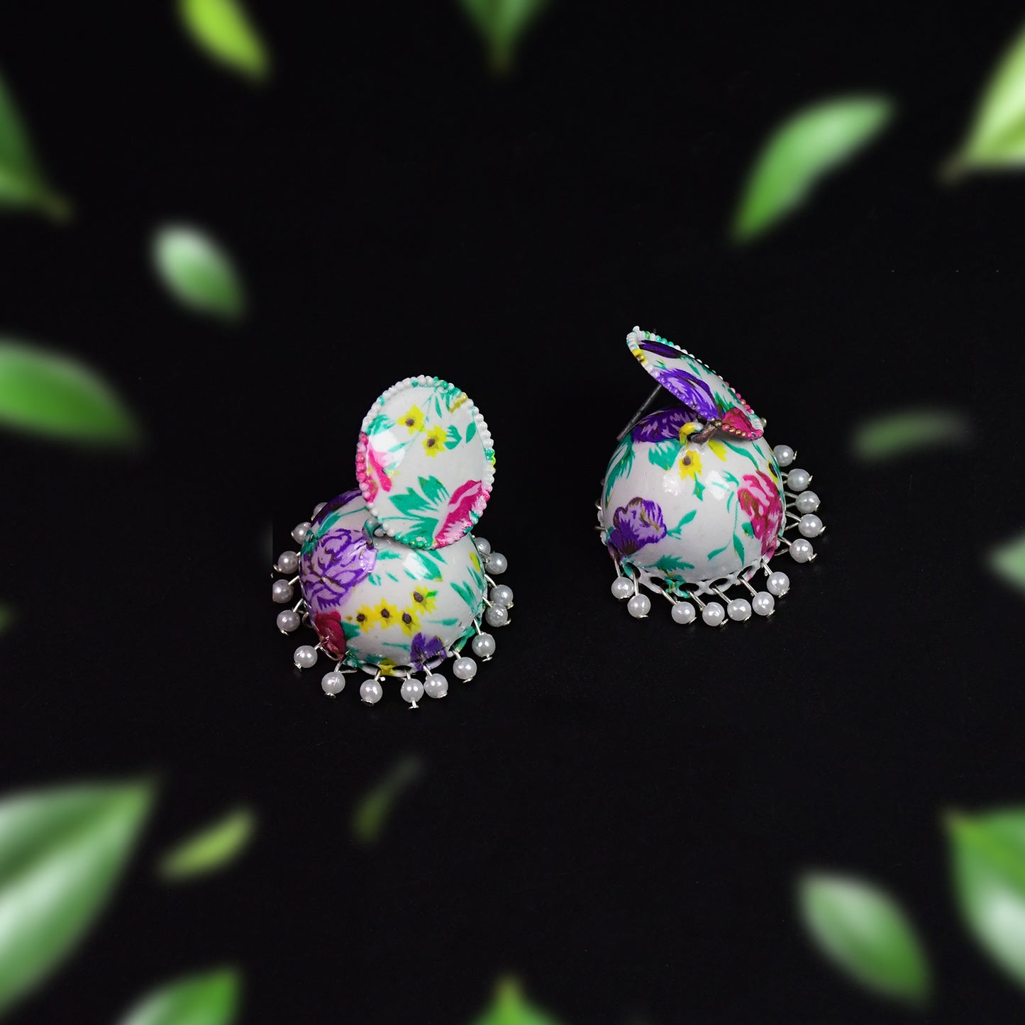 Jhumka Earrings Buti For Women Girls (1 Pair Mix Color Design) - Springkart 