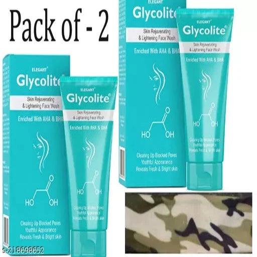 New Glycolite Skin Lightening Face Wash For Protection Anti Acne & Pimple + 1 Earwarmer Free 60ml x 2 - Springkart 