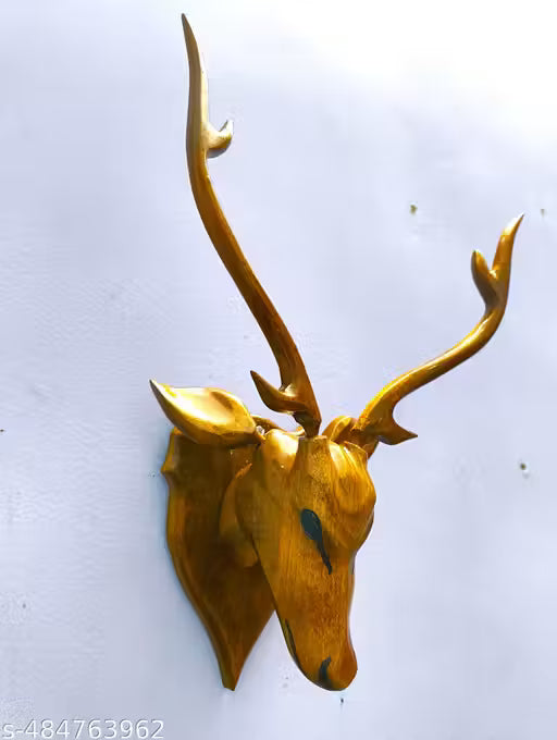 Rural Bird Deer Head Wall Mount Wooden Home Decorative Showpiece Handicraft