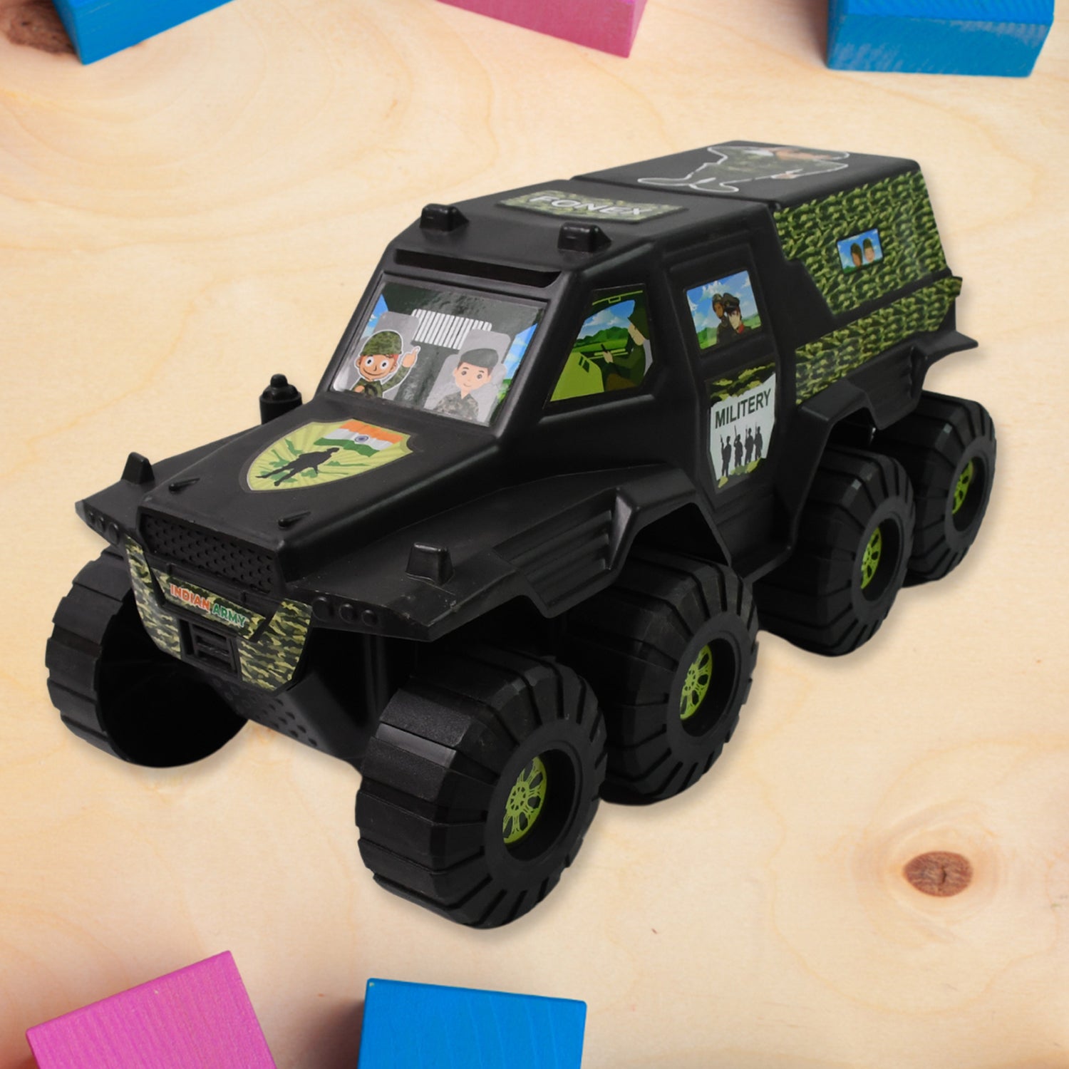 Big Military 8-wheel Plastic Car Toy (1 Pc) - Springkart 