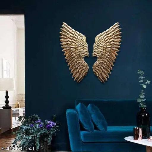 Gold Metal Wings Wall Decor Leaf Wall Hanging Decoration