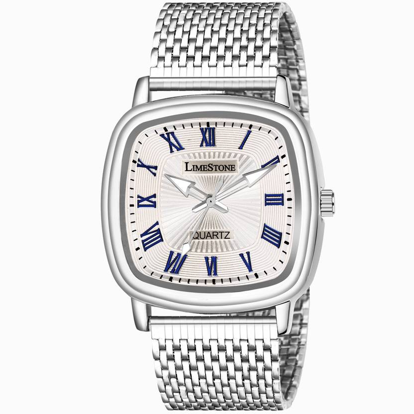 LIMESTONE Classic Series Mesh Chain Stainless Steel Square Quartz Analog Watch  - For Men LS3256