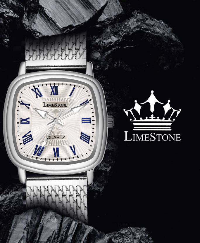 LIMESTONE Classic Series Mesh Chain Stainless Steel Square Quartz Analog Watch  - For Men LS3256