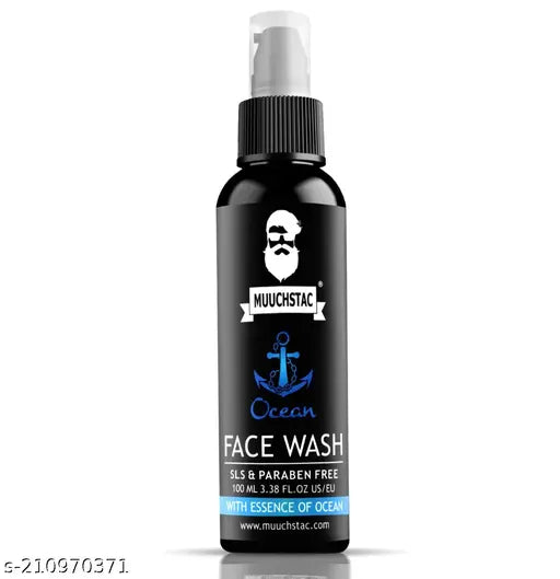Muuchstac Ocean Face Wash for Men | Fight Acne & Pimples, Brighten Skin, Clears Dirt, Oil Control, Refreshing Feel - Multi-Action Formula | 100 ml