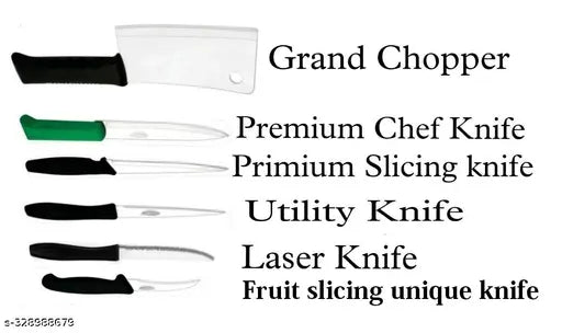 Kitchen Knife Set 6 Knife Set Women's 1st Choice Set (6 Knife,(Bone,Chef,Utility,Pointed,Laser,Fruit))