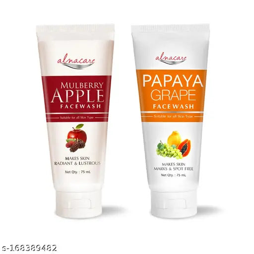 ALNA Mulberry Apple Face Wash + Papaya Grape Face Wash + Lemon Apricot Face Wash + Kesar Chandan Face Wash + Activated Charcoal Face Wash + Aloe Neem Face Wash | 75 ML Each | | Skin Care Combo | Combo Pack of 6