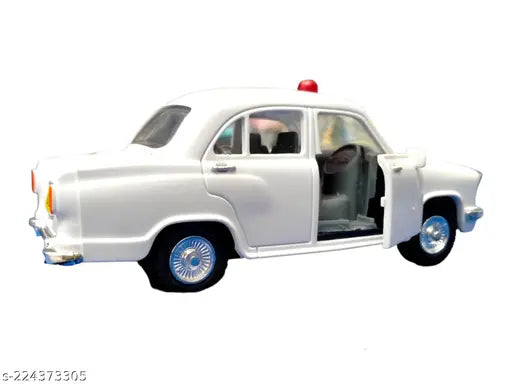 Trendy Cute and Collectable Miniature Pull Back Action Front Door Openable Plastic Model Toy Car with Flag