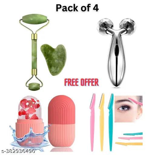 4 Pcs combo Ice Roller For Face, Facial Massager