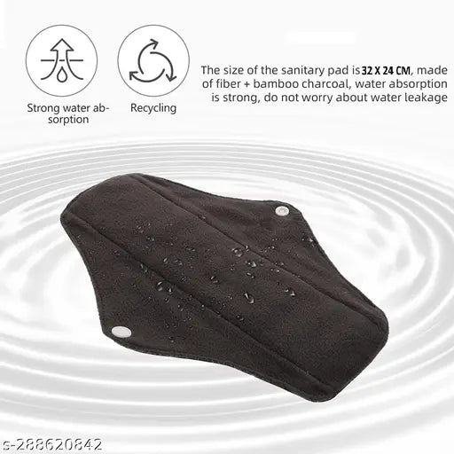 Reusable Cloth Period Pads for Heavy Flow Leakproof Overnight Protects,Large Sanitary Pads Set with Wings for Women,Washable Overnight Cloth Panty Liners Period Pads (Pack of 5, Sanitry Pad)