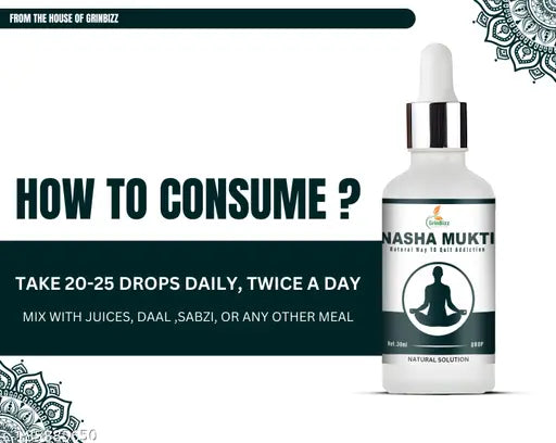 Nasha band karne ki dava/Daru Band Karne Ki Dawa/, Nasha Band Dawa/good bye Addiction/Anti Addiction/Nasha Mukti Drop (pack of 1 ) (30ml)