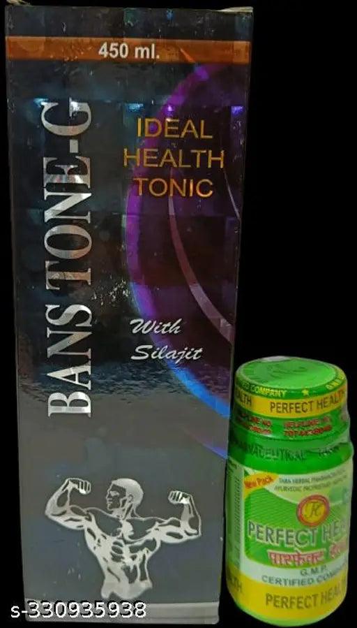 PERFECT HEALTH CAPSULE & BANSTONE G BODY GROW TONIC COMBO PACK OF 2|{450 ML,50 CAPSULE}