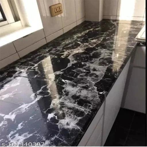 Black Granite Wallpaper Marble Counter Top Film Vinyl Self Adhesive Peel-Stick Wallpaper 60 * 200 cm - Springkart 