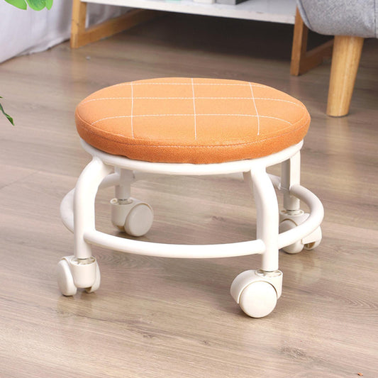 Roller Seat Stool Low Height Rolling Stool Multifunctional Small Household Movable Mini Stool Pulley Wheel Stool For Garage Home Library (1 Pc)