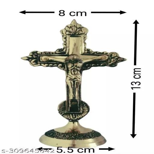 pure brass Christian Cross Jesus Christ Tabletop Statue - Springkart 