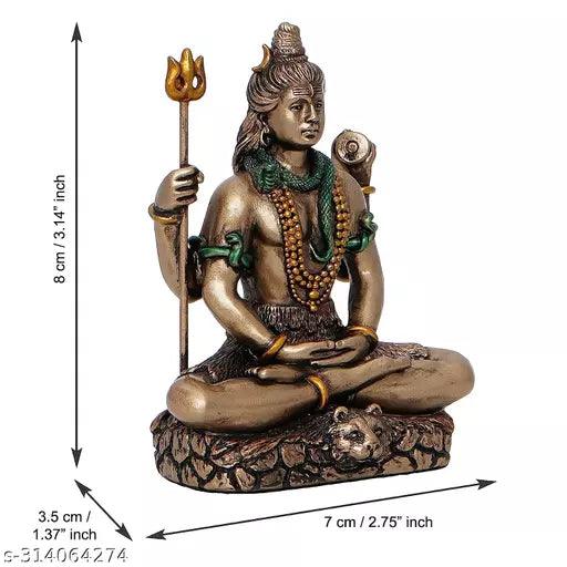 3.4-inch Cold Cast Bronze Lord Shiv Idol - Springkart 