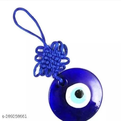 Blue Evil Eye Crystal Vastu Nazar Suraksha Evileye Double Horseshoe Ghode Ki Naal Thread - Springkart 