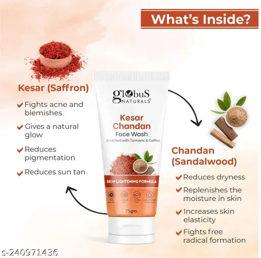 Naturals Kesar Chandan Skin Lightening & Tan Removal Face wash 75 gm