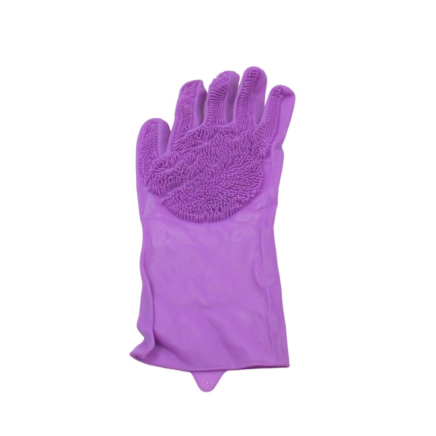 0712 Dishwashing Gloves With Scrubber Silicone Cleaning Reusable Scrub Gloves For Wash Dish Kitchen Bathroom Pet Grooming Wet And Dry Glove (1 Pc Left Hand Gloves) - Springkart 