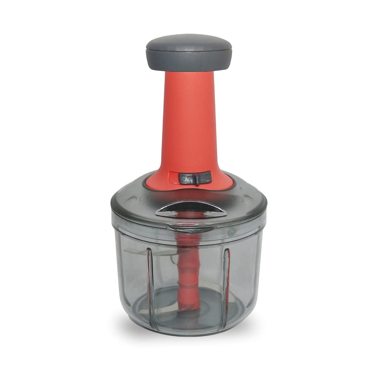 5901 Matte Finish Manual Hand Press Chopper For Kitchen Mini Handy Compact Chopper With 3 Blades For Effortlessly Chopping Vegetables Fruits For Your Kitchen. - Springkart 