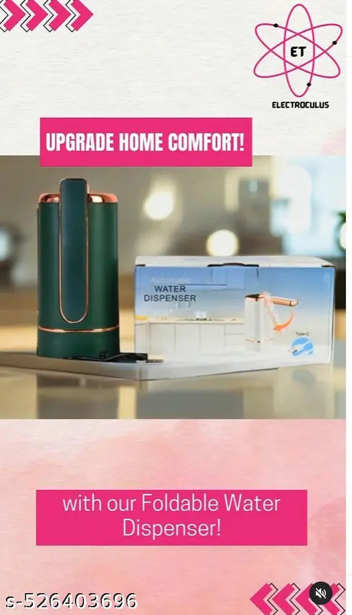 Electroculus Automatic Foldable Water Dispenser 20 Litre Bottle, Wireless Water Pump with USB Rechargeable Battery