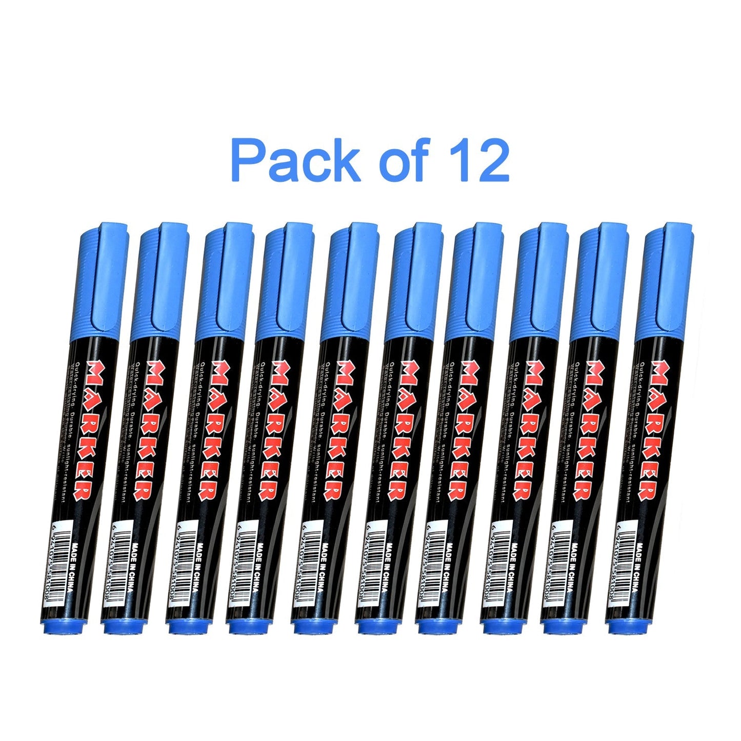 Blue Permanent Markers for White Board (Pack Of 12) - Springkart 