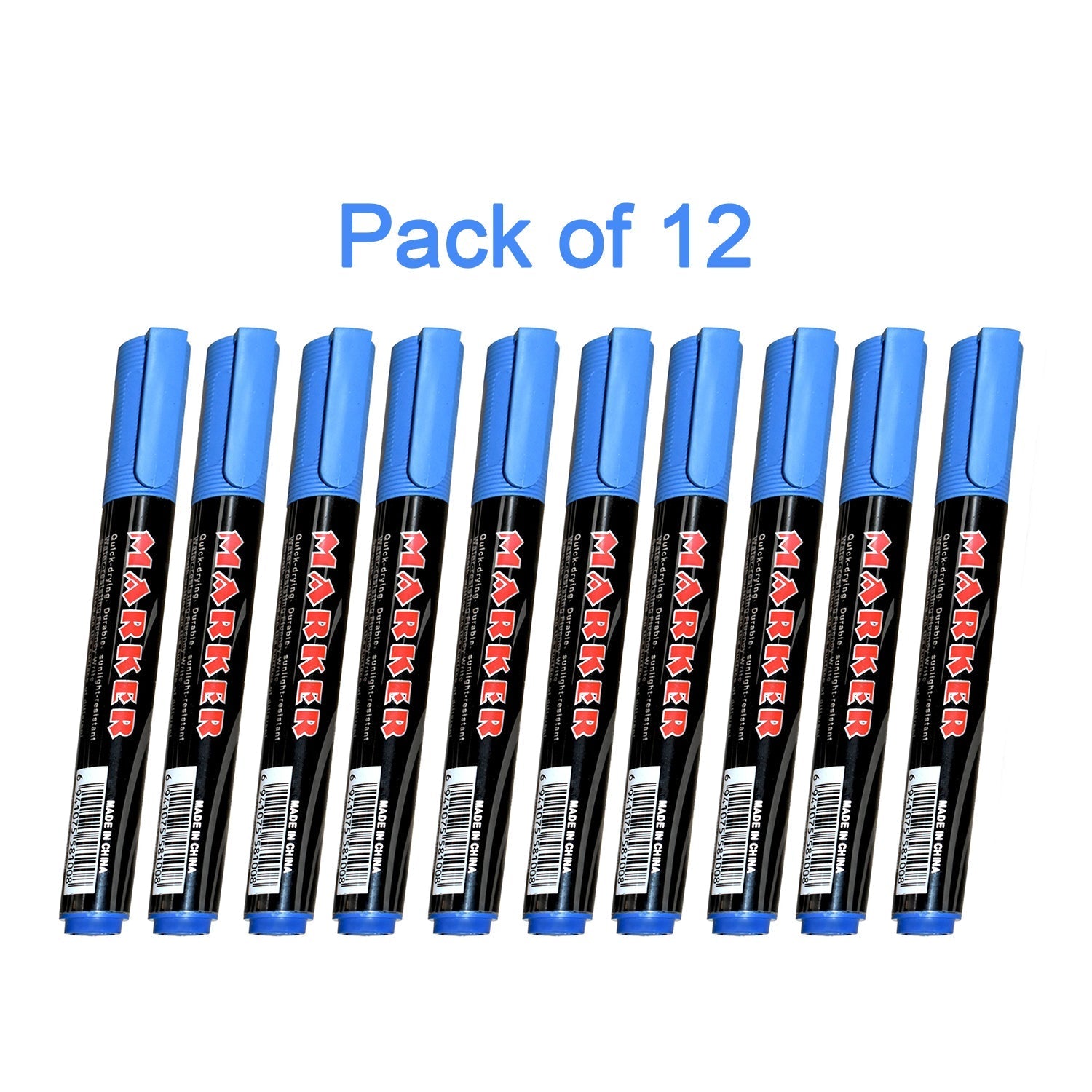 Blue Permanent Markers for White Board (Pack Of 12) - Springkart 