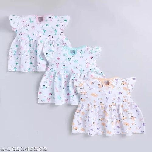 Set of 3 Baby Dresses with Animals - Cute and Comfy for Everyday Wear - Springkart 