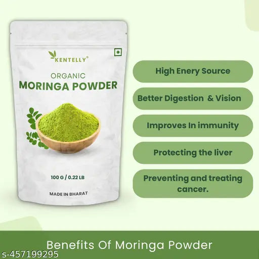 Moringa Powder 100 Gm | Drumstick Leaf Powder | Natural Multi-vitamin | Anti-Oxidant | Good for Hair & Skin | Protein Rich - ( Pack Of 2/50G*2 ) FX02 - Springkart 