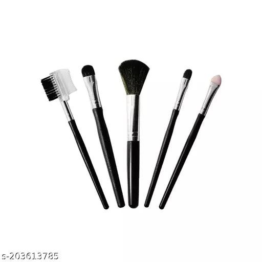 Women's & Girl's 5 Pcs Black Makeup Brushes for Makeup - (Set of 5) - Springkart 