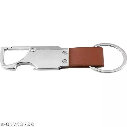 Toyota car metal opner brown leather Keychain. - Springkart 