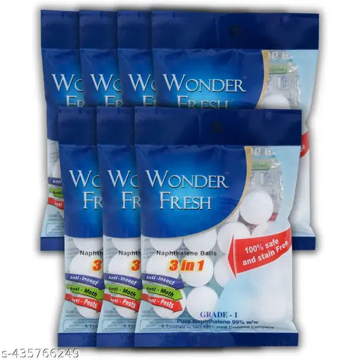 Wonder Fresh Naphthalene Balls - 600g (100, Pack Of 6) White