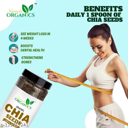 Raw chia seeds for Weight Loss ,High in Calcium Good Source of omg-3 (250gm) - Springkart 