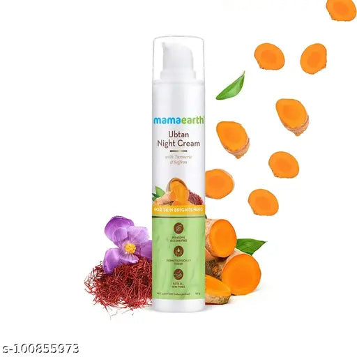 Mamaearth Ubtan Night Cream for glowing skin with Turmeric & Saffron for Skin Brightening – 50 g
