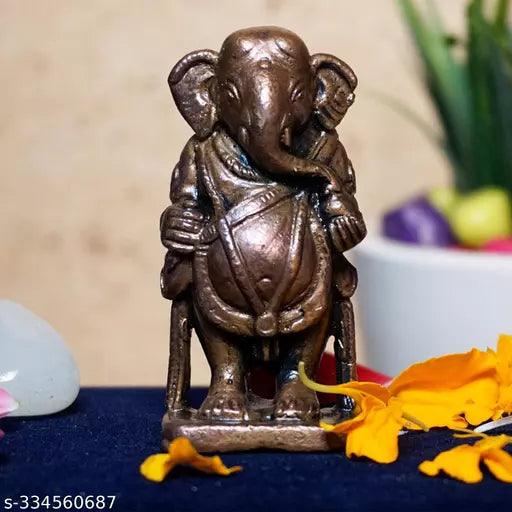 2.1 inches, Handmade Copper Yedmunji Ganesha Idol, 125 Grams,Pack of 1 Piece