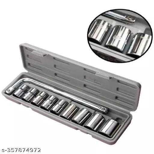 hardware TM Plastic Socket Wrench Set (Grey, 10-Pieces) - Springkart 