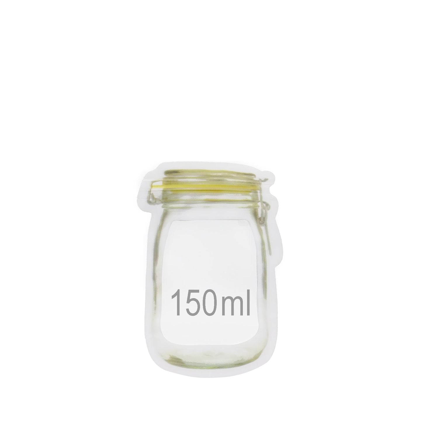 Reusable Airtight Seal Plastic Food Storage Mason Jar Zipper (150ml) - Springkart 