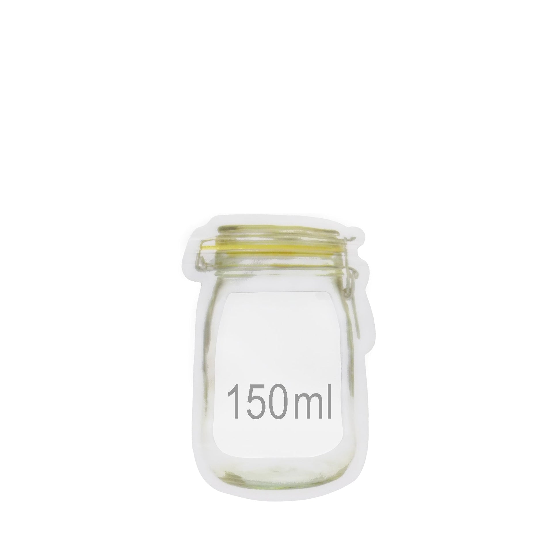 Reusable Airtight Seal Plastic Food Storage Mason Jar Zipper (150ml) - Springkart 