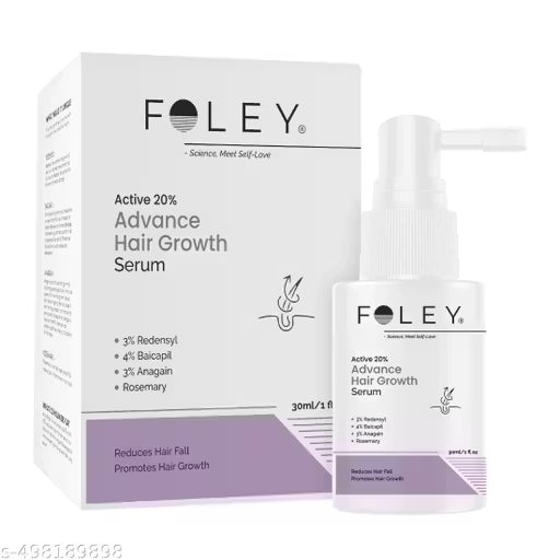 Foley Advanced Hair Growth Serum | Hair Fall Control & Hair Growth | 3%Redensy, 4%Baicapil, 3%Anagain & Rosemary Men-Women 30ml