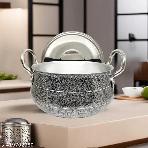Handi with Lid |  Biryani Handi | Gas Cookware | Durable, Non-Toxic | Easy Grip Handle | Heat Surround Cooking | Large Tope for Cooking (  2 liter )
