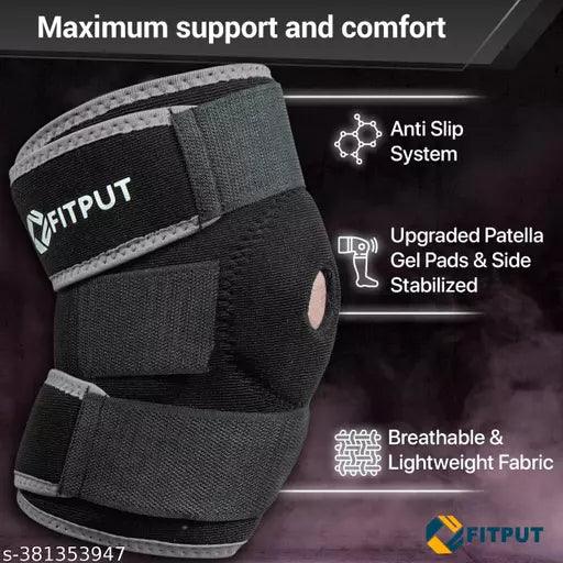 Knee Brace with Side Stabilizers & Patella Gel Pads Pair Free Size - Springkart 