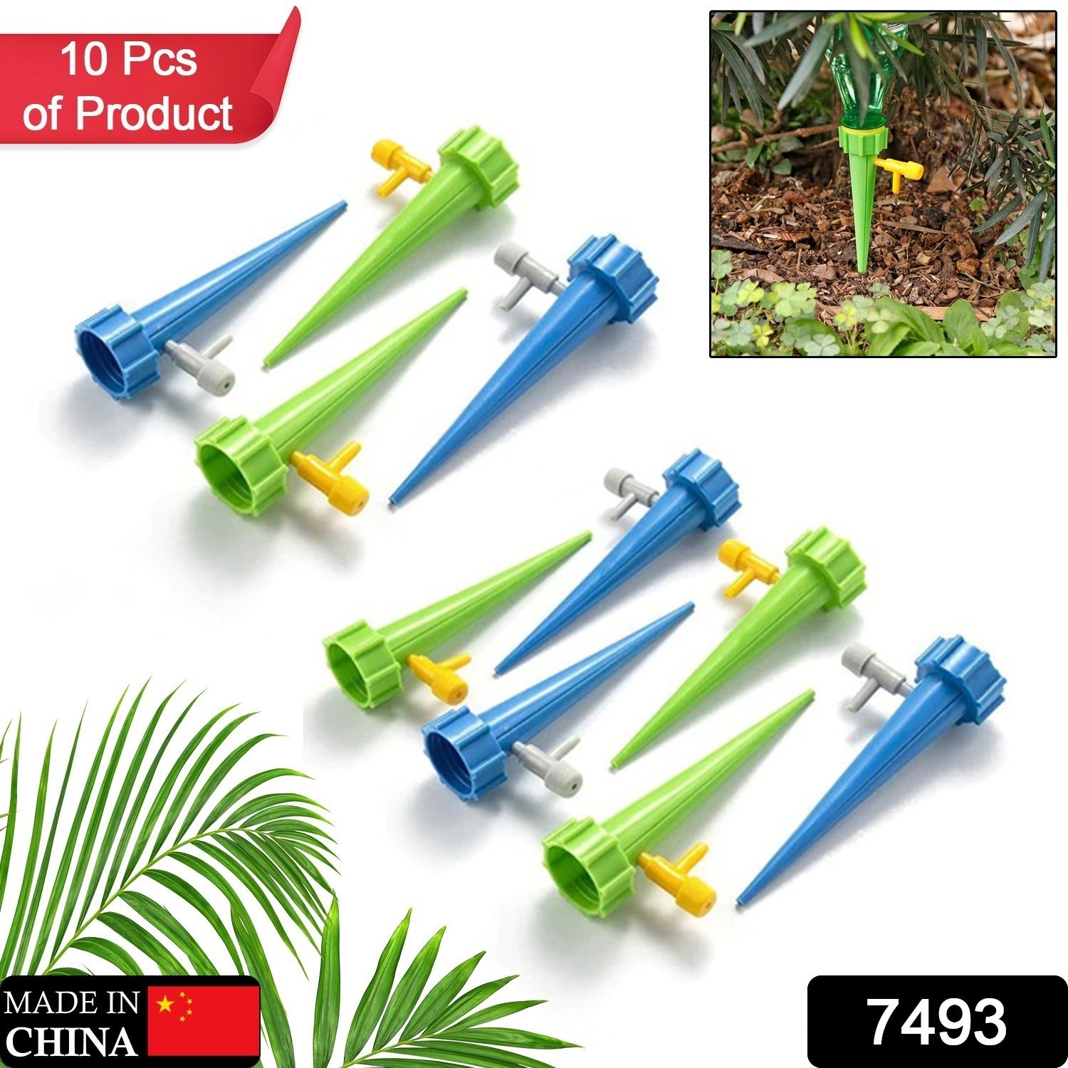 Plant Watering Spikes Self Watering Spikes Water Dripper For Plants Adjustable Plant Watering Devices With Slow Release Control Valve Switch - Springkart 