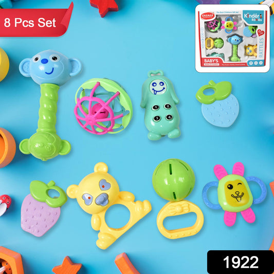 Kinder Rattles Classic Store Plastic Non-toxic Shake And Grab Ball Baby Rattles Teethers (8 Pcs Set) - Springkart 