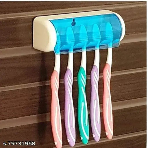 Toothpaste ToothBrush Holder Plastic (Multicolor, Wall Mount)